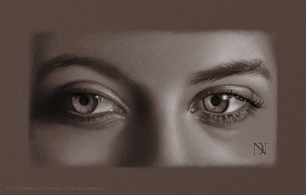 Digital art drawing of eyes by artist and designer Donavan Thornton