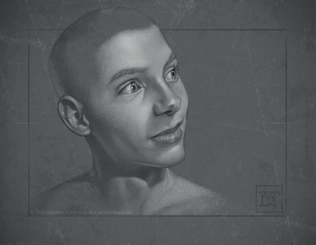 Image - digital art portrait drawing of a young man by artist and designer Donavan Thornton gallery image